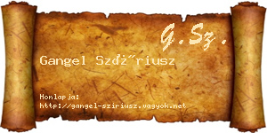 Gangel Szíriusz névjegykártya